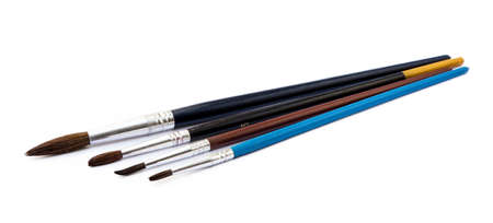 Set of paint brushes isolated on white backgroundの写真素材