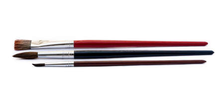 Set of paint brushes isolated on white backgroundの写真素材