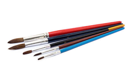 Set of paint brushes isolated on white backgroundの写真素材