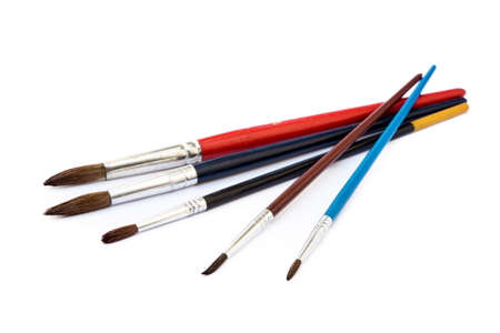 Set of paint brushes isolated on white backgroundの写真素材