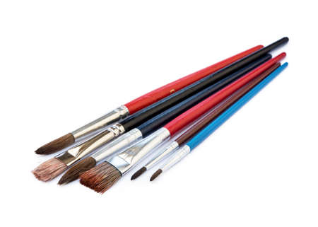Set of paint brushes isolated on white backgroundの写真素材