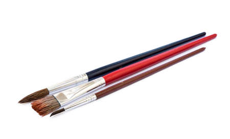 Set of paint brushes isolated on white backgroundの写真素材