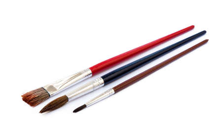 Set of paint brushes isolated on white backgroundの写真素材