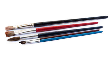 Set of paint brushes isolated on white backgroundの写真素材