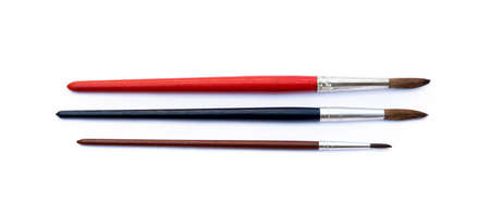 Set of paint brushes isolated on white backgroundの写真素材