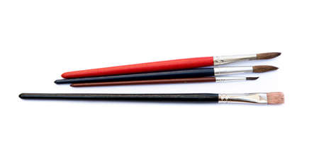 Set of paint brushes isolated on white backgroundの写真素材