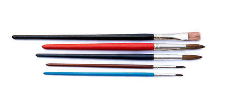 Set of paint brushes isolated on white backgroundの写真素材