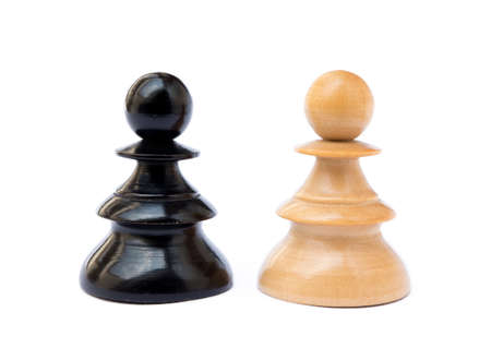 Chess pieces isolated on white backgroundの写真素材