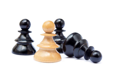 Chess pieces isolated on white backgroundの写真素材