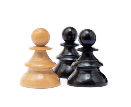 Chess pieces isolated on white backgroundの写真素材