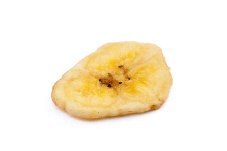 Dried banana isolated on white backgroundの写真素材