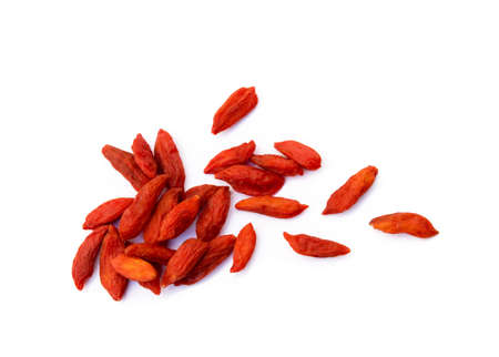 Goji berry isolated on white backgroundの写真素材