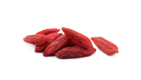 Fresh goji berry isolated on white backgroundの写真素材