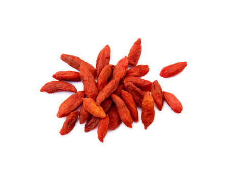 Goji berry isolated on white backgroundの写真素材