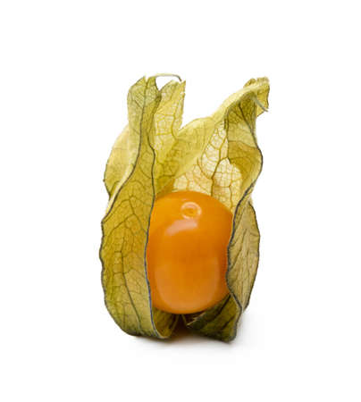Healthy Cape Gooseberry (Physalis) isolated on white backgroundの写真素材