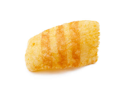 Fried wheat potato snack isolated on white backgroundの写真素材