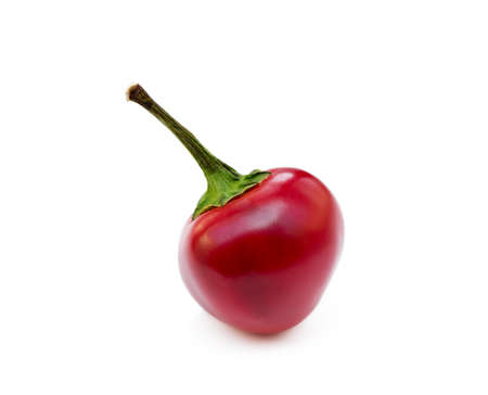 Red hot peppers isolated on white backgroundの写真素材