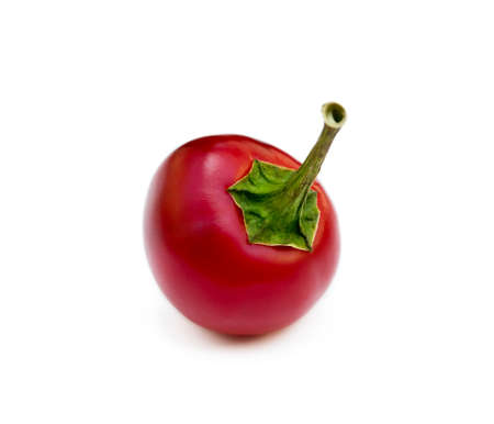 Red hot peppers isolated on white backgroundの写真素材