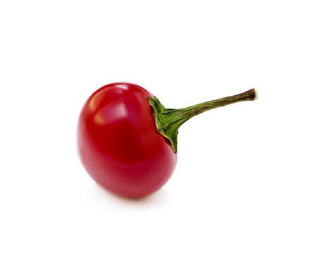 Red hot peppers isolated on white backgroundの写真素材