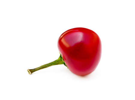 Red hot peppers isolated on white backgroundの写真素材