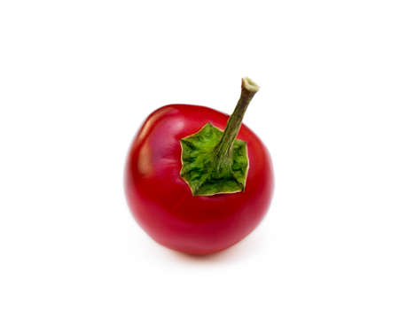 Red hot peppers isolated on white backgroundの写真素材