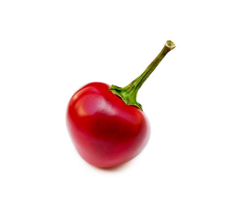 Red hot peppers isolated on white backgroundの写真素材