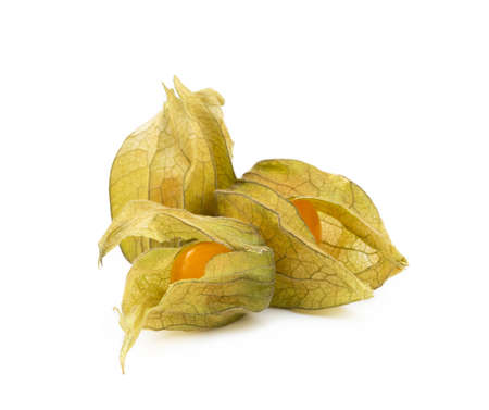 Healthy Cape Gooseberry (Physalis) isolated on white backgroundの写真素材