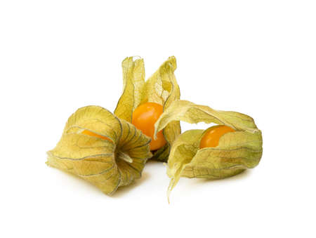 Healthy Cape Gooseberry (Physalis) isolated on white backgroundの写真素材