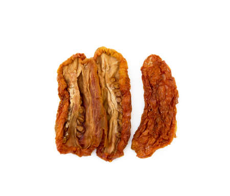 Red tomatoes isolated on white backgroundの写真素材