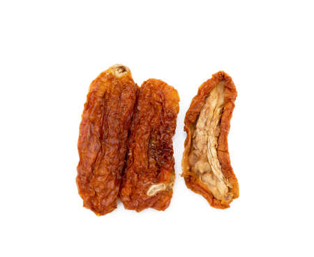 Red tomatoes isolated on white backgroundの写真素材