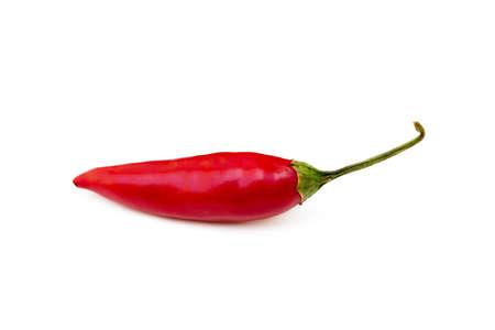 Red hot peppers isolated on white backgroundの写真素材