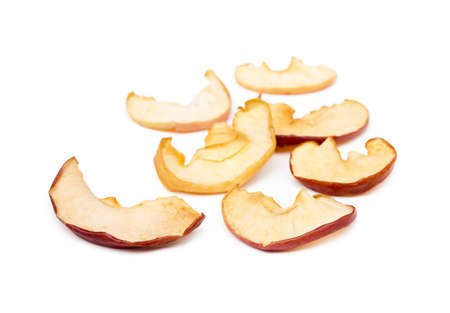 Dried sliced apples isolated on white background