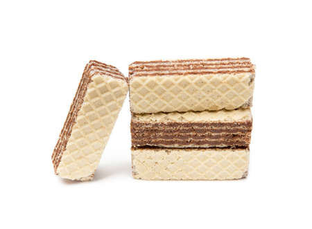Crispy wafers isolated on white backgroundの写真素材