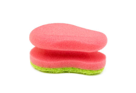 Cleaning sponge isolated on white backgroundの写真素材