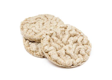 Cereal puffed sandwiches isolated on white backgroundの写真素材