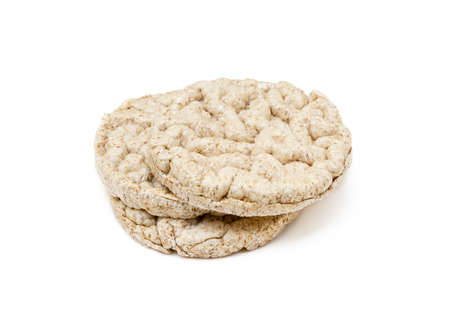 Cereal puffed sandwiches isolated on white backgroundの写真素材