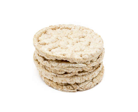 Cereal puffed sandwiches isolated on white backgroundの写真素材