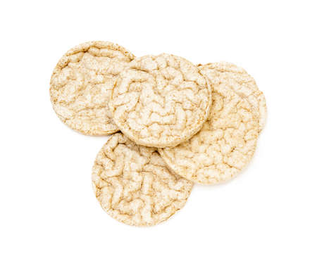 Cereal puffed sandwiches isolated on white backgroundの写真素材