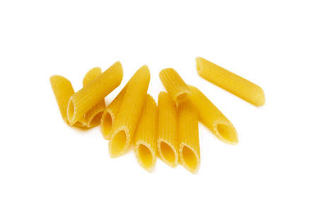 Traditional Italian pasta isolated on white backgroundの写真素材