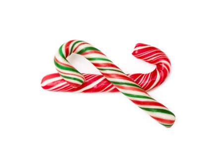 Christmas lollipop, ornament isolated on white backgroundの写真素材