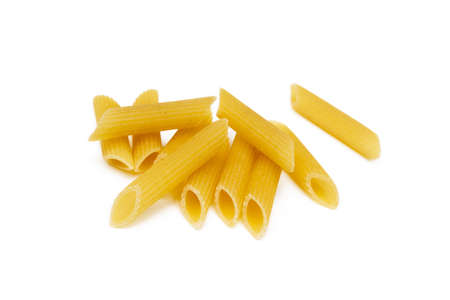 Traditional Italian pasta isolated on white backgroundの写真素材