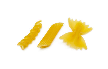 Traditional Italian pasta isolated on white backgroundの写真素材