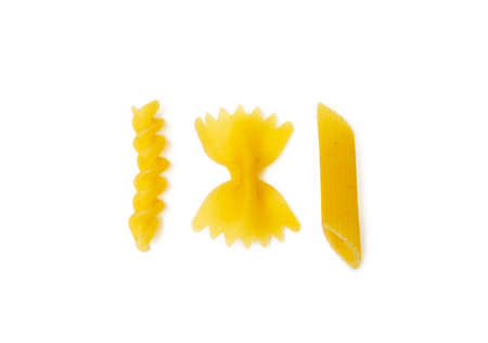 Traditional Italian pasta isolated on white backgroundの写真素材