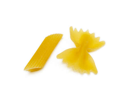 Traditional Italian pasta isolated on white backgroundの写真素材