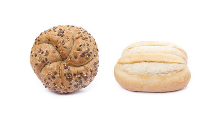 French bun isolated on a white backgroundの写真素材