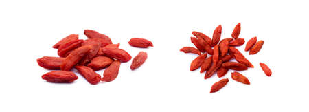 Fresh goji berry isolated on white backgroundの写真素材