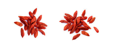 Fresh goji berry isolated on white backgroundの写真素材