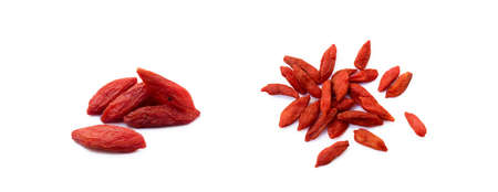 Fresh goji berry isolated on white backgroundの写真素材