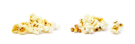 Fresh popcorn isolated on a white backgroundの写真素材