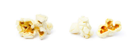 Fresh popcorn isolated on a white backgroundの写真素材